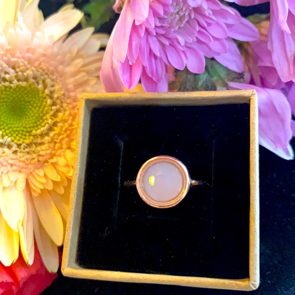 🌹 Quartz & 🌹 Gold tone Round 💍( rose color)